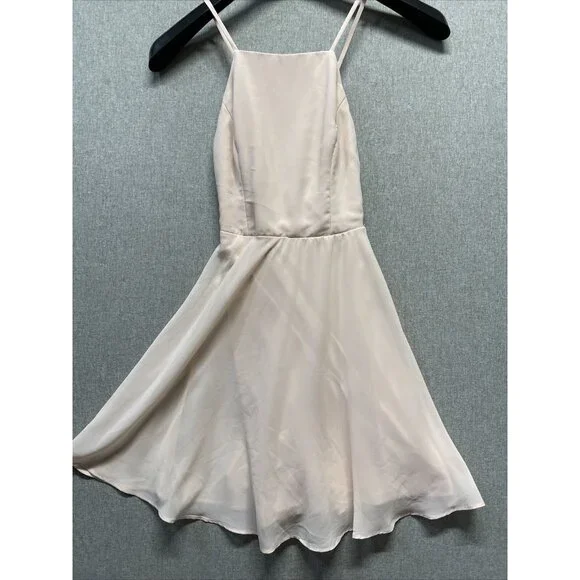 Lulus Womens Mini Cocktail Elegant Dress Sizel XS Light Pale Pink Peach - Picture 1 of 11